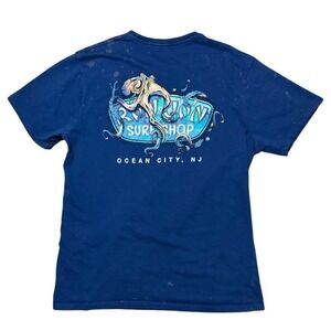 Ron Jon Surf Shop Ocean City NJ Octopus Beach Art Graphic Bleach Stain T-Shirt